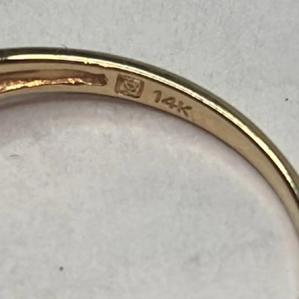 14k Solid Yellow Gold Citrine Stone Ring Size 7